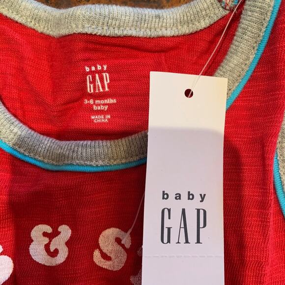 NWT Baby Gap Red W/Stars & Stripes 4th of July Tank Onesie- SIZE 3-6M - Picture 7 of 8